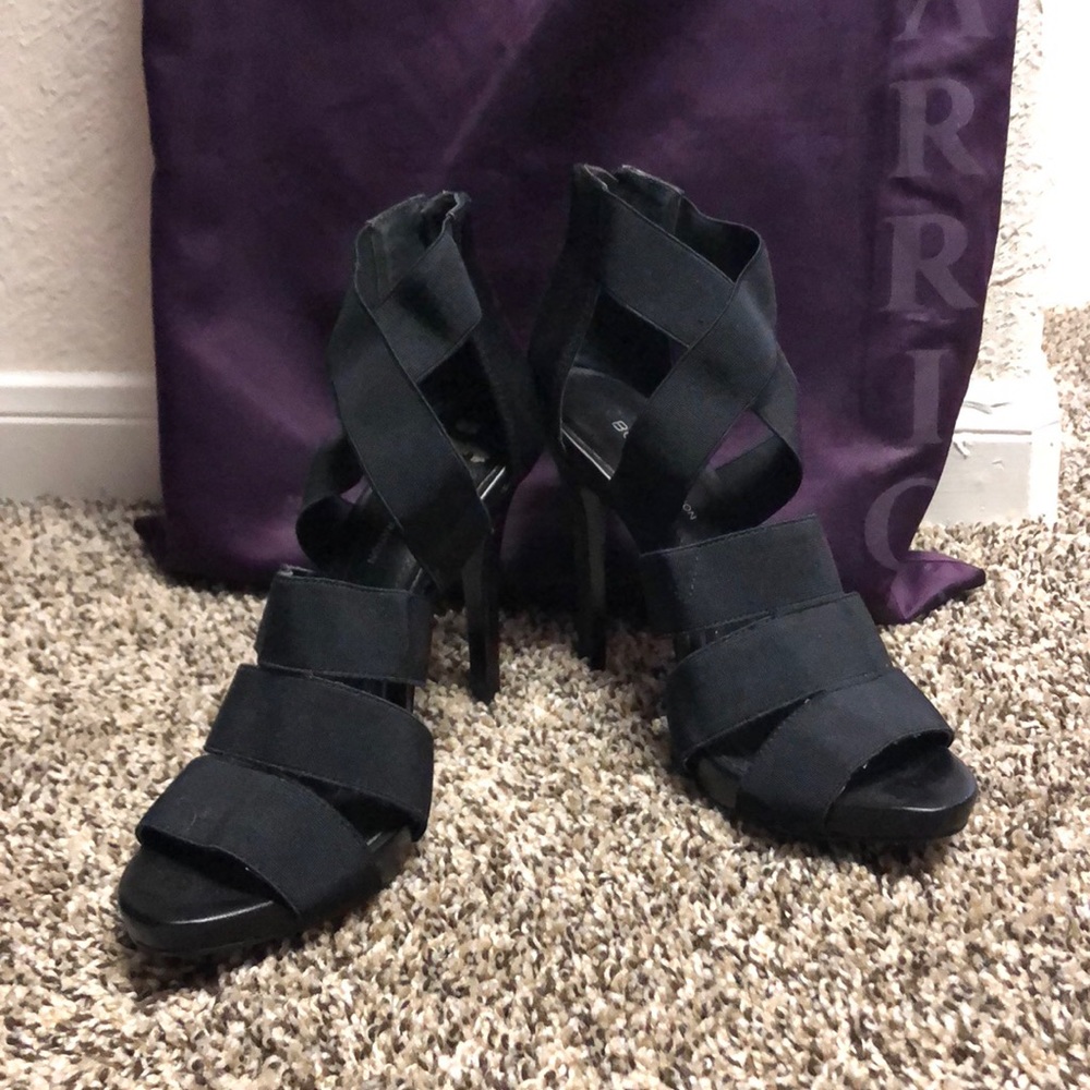 BCBG Black Strappy Heels